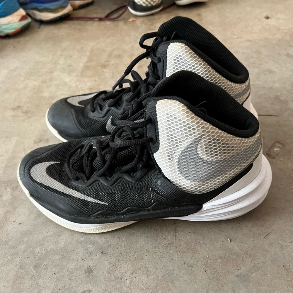 Black and white Nike basketball sneakers
